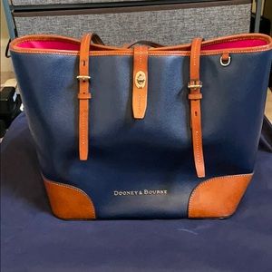 Dooney & Bourke Navy and Tan Tote